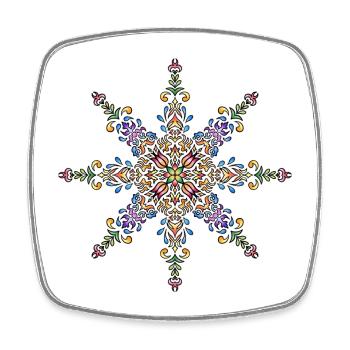 Mandala | | colorée | de vie Cadeau - Magnet carré - blanc - Devant