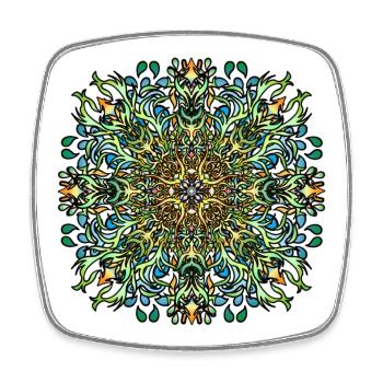 Mandala | | colorée | de vie Cadeau - Magnet carré - blanc - Devant