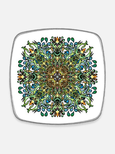 Mandala | Colorful | Life | Gift - Square fridge magnet - white