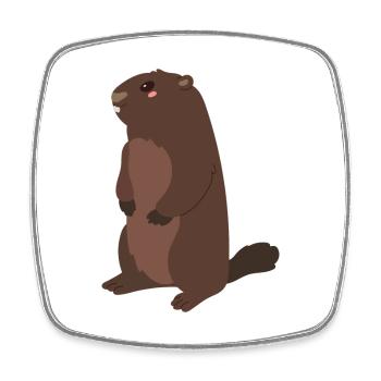 Groundhog Kawaii Cartoon Illustration Illustration Pour - Magnet carré - blanc - Devant