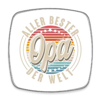 Opa - Viereckiger Kühlschrankmagnet - Weiß - Vorne