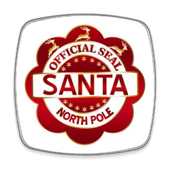 Santa North Pole Official Seal - Square fridge magnet - white - Front