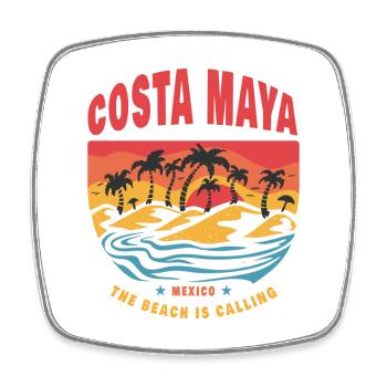 Costa Maya Mexiko Beach - Viereckiger Kühlschrankmagnet - Weiß - Vorne