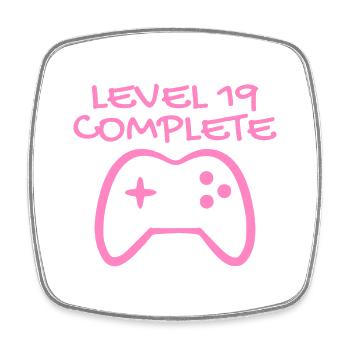 19th Birthday - Gamer 19 - 19 Years Gift - Square fridge magnet - white - Front