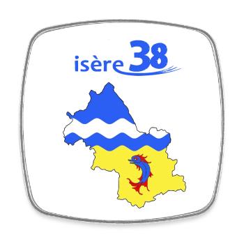 Isère - Magnet carré - blanc - Devant
