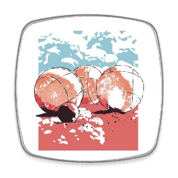 Boules de boules pour les joueurs de pétanque boulen - Magnet carré - blanc - Devant