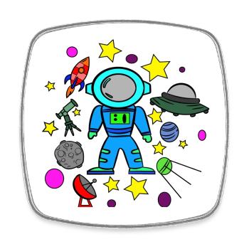 Planet Flies Kids - Square fridge magnet - white - Front