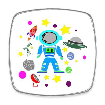 Kids Star Toys Flying Planets - Square fridge magnet - white - Front