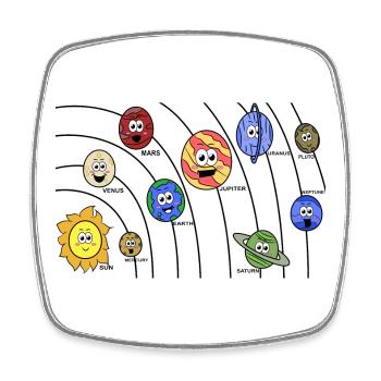 Kids Planets - Square fridge magnet - white - Front