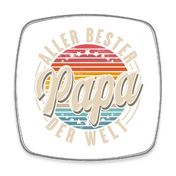 Aller Bester Papa Der Welt - Viereckiger Kühlschrankmagnet - Weiß - Vorne