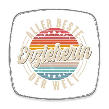 Erzieherin - Viereckiger Kühlschrankmagnet - Weiß - Vorne