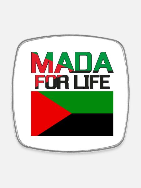 MADA FOR LIFE - Magnet carré - blanc