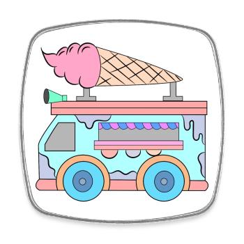 Crème glacée Sweets Kids - Magnet carré - blanc - Devant