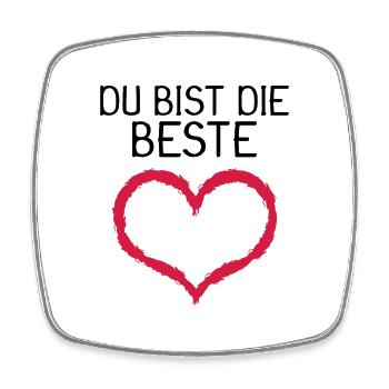 Du bist die Beste Herz Geschenk - Viereckiger Kühlschrankmagnet - Weiß - Vorne