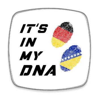 In meiner DNA Deutschland und Bosnien - Viereckiger Kühlschrankmagnet - Weiß - Vorne