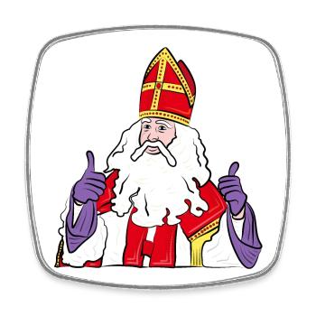 Sinterklaas Daumen hoch zwartepiet - Viereckiger Kühlschrankmagnet - Weiß - Vorne