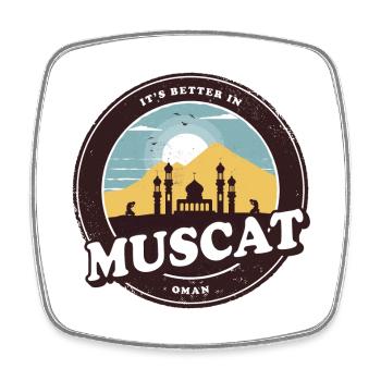 Maskat Oman Moschee Design - Viereckiger Kühlschrankmagnet - Weiß - Vorne