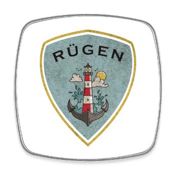 Rügen coat of arms lighthouse design - Square fridge magnet - white - Front