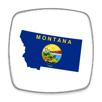 Montana USA State Montana Flagge Karte - Viereckiger Kühlschrankmagnet - Weiß - Vorne