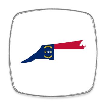 North Carolina USA State North Carolina Flagge Karte - Viereckiger Kühlschrankmagnet - Weiß - Vorne