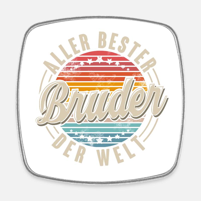 Aller Bester Bruder Der Welt. - Viereckiger Kühlschrankmagnet - Weiß