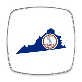 Virginia USA State Virginia Flag Map - Square fridge magnet - white - Front