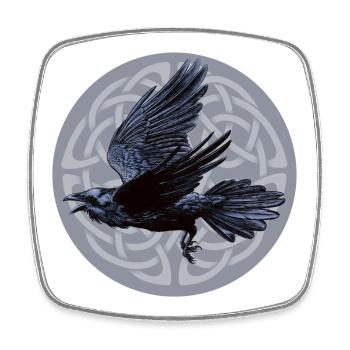 Raven Moon - Square fridge magnet - white - Front