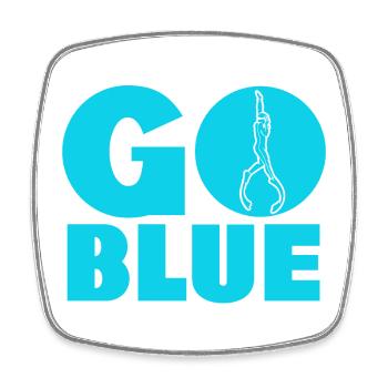 Go Blue - Apnea Freediving - Square fridge magnet - white - Front