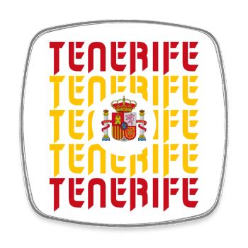 Drapeaux Tenerife Espagne - Magnet carré - blanc - Devant