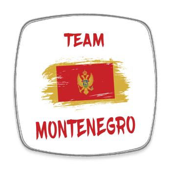 Team Montenegro Flaggen Design / Geschenkidee - Viereckiger Kühlschrankmagnet - Weiß - Vorne
