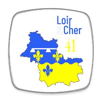 Loir et cher - Magnet carré - blanc - Devant