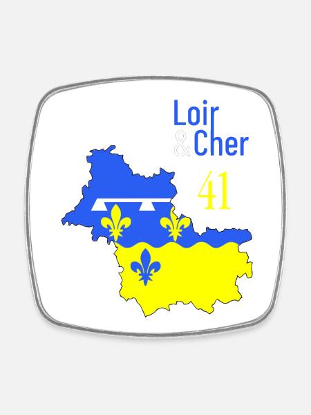 Loir et cher - Magnet carré - blanc