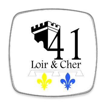 Loir & Cher - Magnet carré - blanc - Devant