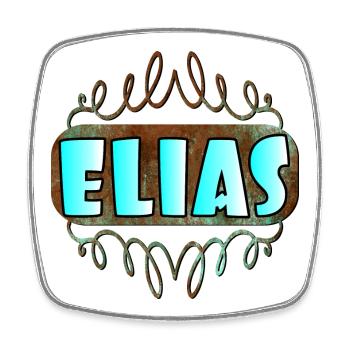 Namenstaggeschenke Jungen Vorname ELIAS - Viereckiger Kühlschrankmagnet - Weiß - Vorne