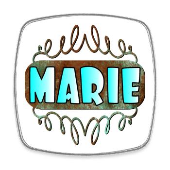 Nom Day Cadeaux pour FILLE MARIE - Magnet carré - blanc - Devant