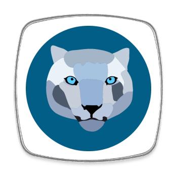 Lions des montagnes Silver Cats - Magnet carré - blanc - Devant