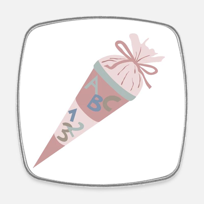Cartable Rose - Magnet carré - blanc