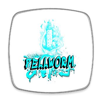 Pellworm Leuchtturm Graffiti Design - Viereckiger Kühlschrankmagnet - Weiß - Vorne