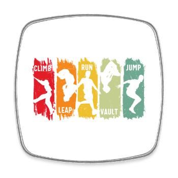 Parkour Freilauf Klettern Sprung Lauf Sprung Sprung Sprung - Viereckiger Kühlschrankmagnet - Weiß - Vorne