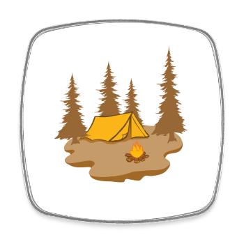 Camping Abenteuer Wandern Zitat Sommer Natur ist ca - Viereckiger Kühlschrankmagnet - Weiß - Vorne