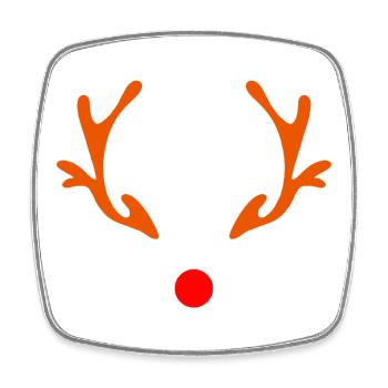 Motif de Noël de renne - Magnet carré - blanc - Devant