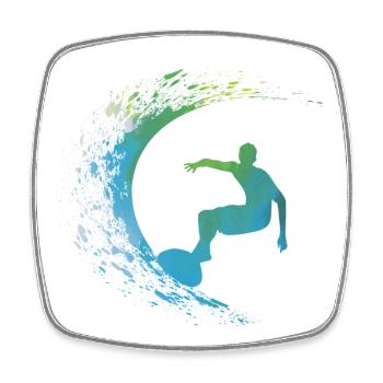 surfer - Square fridge magnet - white - Front