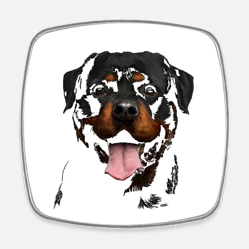 Rottweiler - Magnet carré - blanc