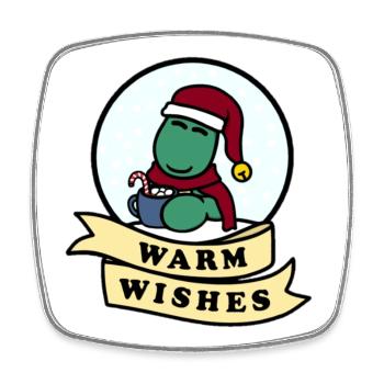 Dolly Warm Wishes - Square fridge magnet - white - Front