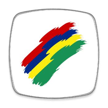 Couleurs du drapeau de l’île Maurice - Magnet carré - blanc - Devant