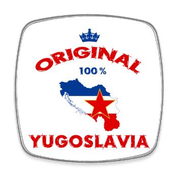 Drapeaux Yougoslavie 100% originaux - Magnet carré - blanc - Devant