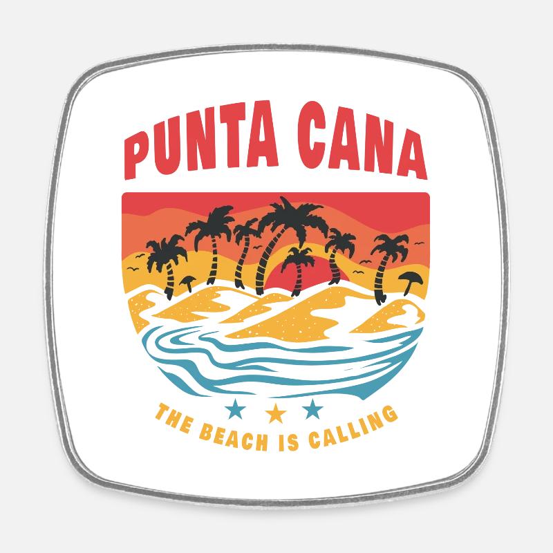 Conception de plage de Punta Cana - Magnet carré - blanc