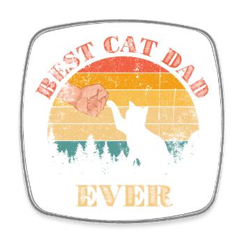 First Cat Dad Ever - Square fridge magnet - white - Front