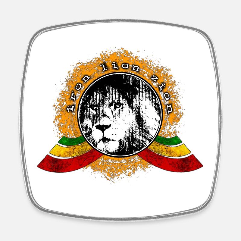 Reggae Löwe - Viereckiger Kühlschrankmagnet - Weiß