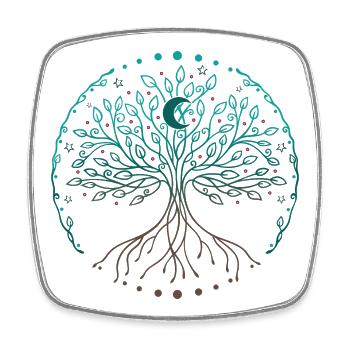 Yggdrasil Weltenesche Tree of Life - Viereckiger Kühlschrankmagnet - Weiß - Vorne